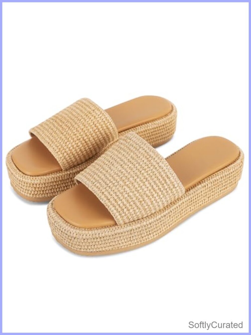 Platform Wedge Sandals for Women Espadrilles Jute PU Summer Beach Shoes